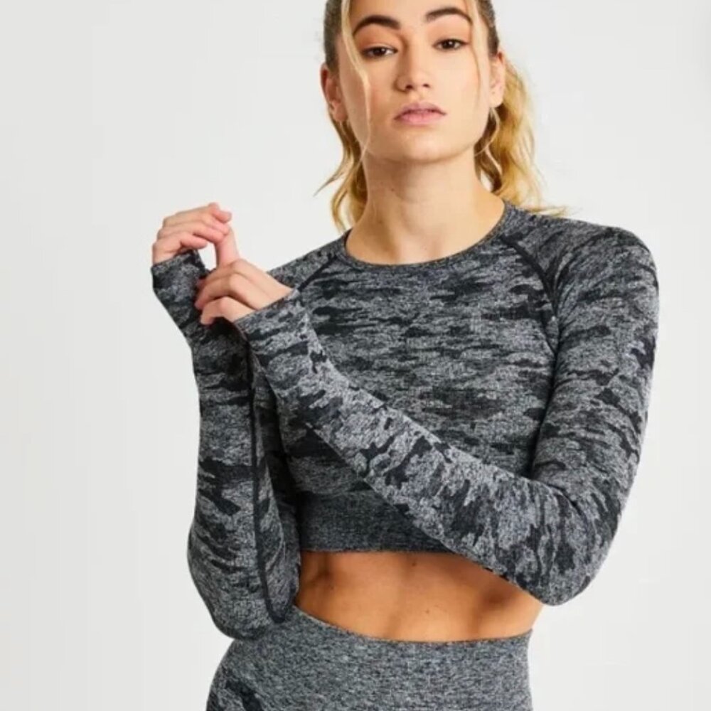 AYBL Evolve Camo Crop Top Long Sleeve Medium